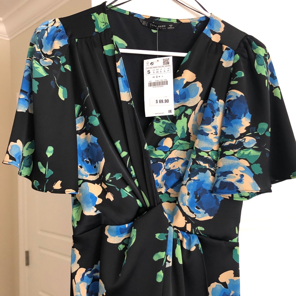 Zara knotted floral print dress - Picture 6 of 7
